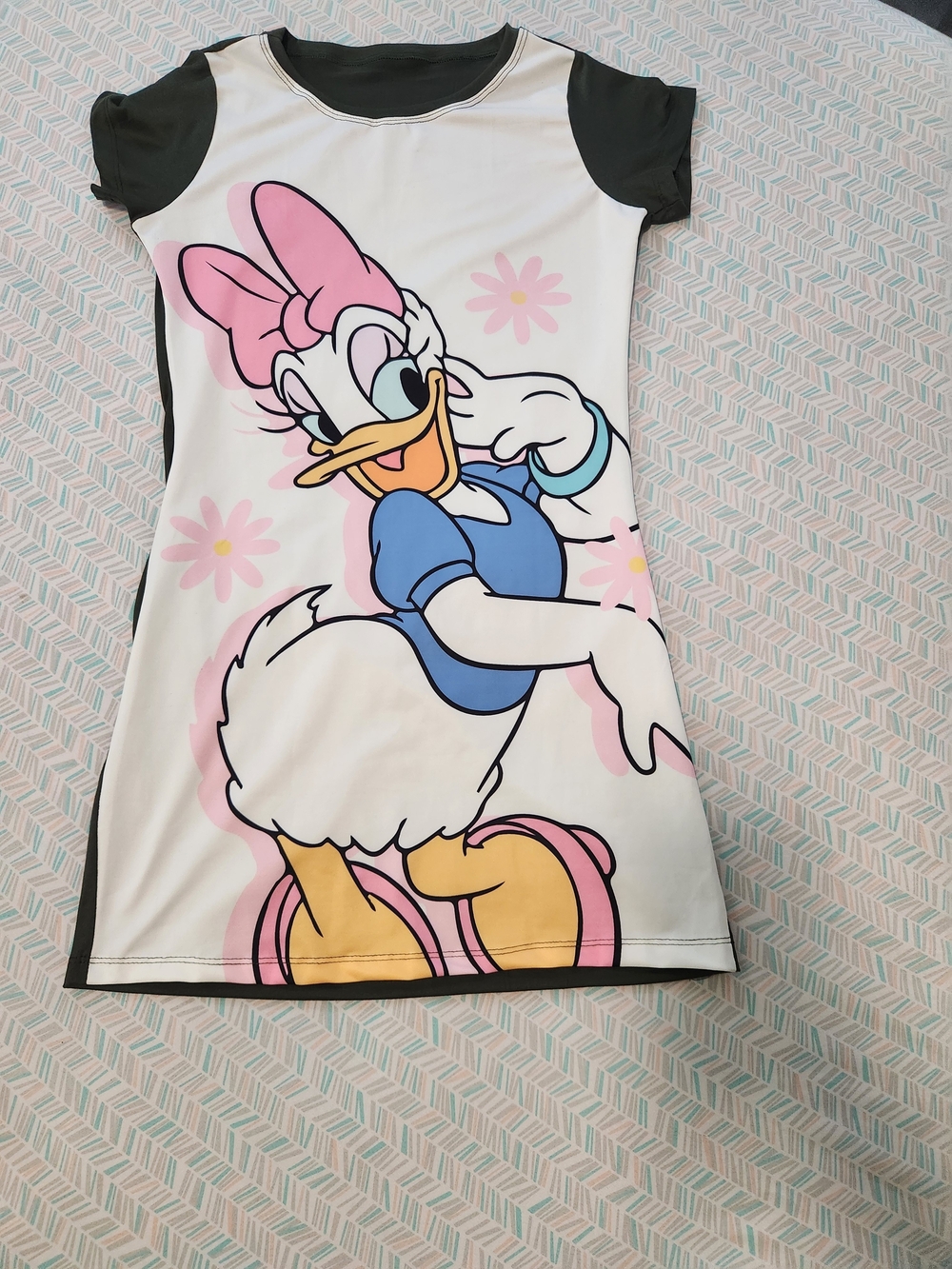Daisy Duck Graphic T-Shirt Dress in White, Pink & Blue